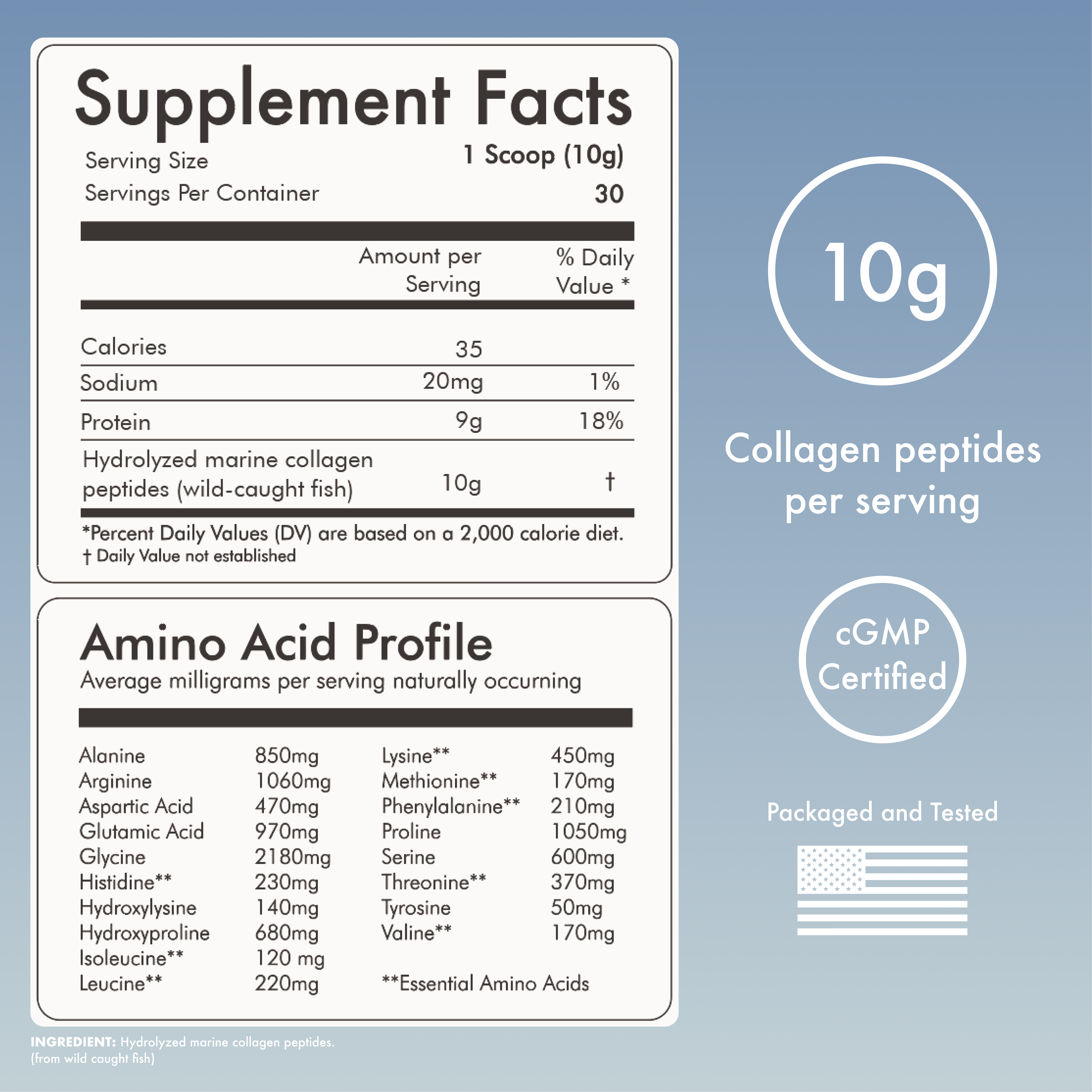 Wild-Caught Collagen Peptides – Type I, II, III, IV